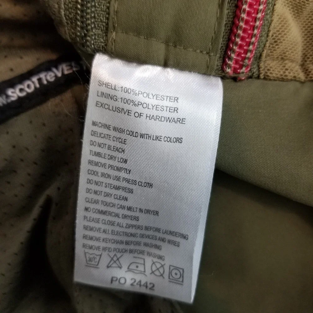SCOTTeVEST Vest Mens XL Green RFID Travel Full Zip Multi Pocket TEC Outdoor
